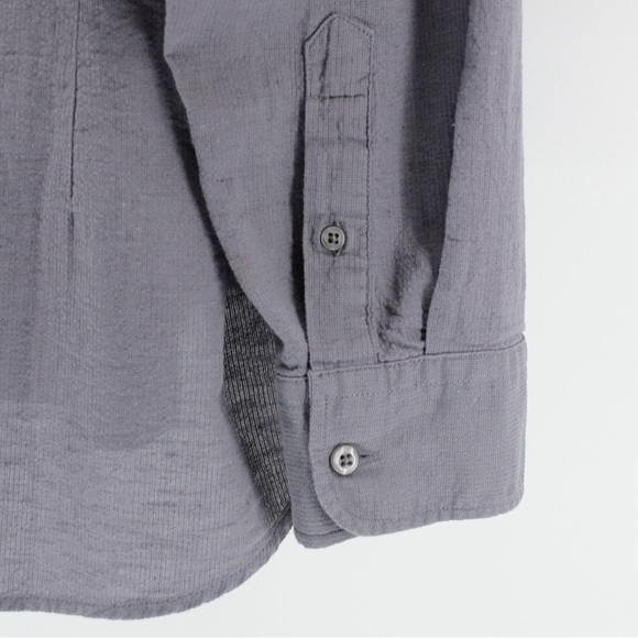 American Tall Slate Grey Linen Blend Long Sleeve Button up Breathable XLT - Picture 5 of 10